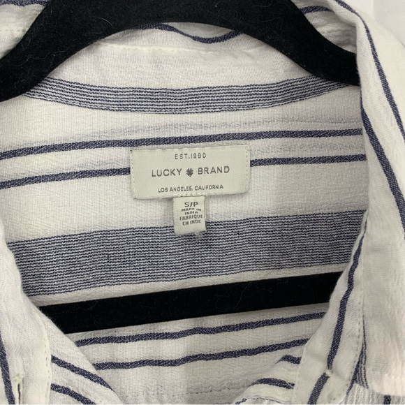 Lucky Brand Striped Cotton-Blend Button-Up Shirt, size SP - Picture 2 of 10